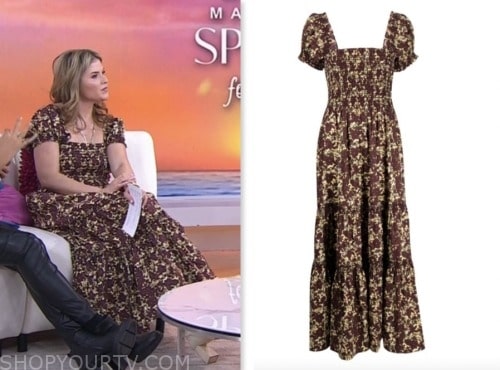 hoda and jenna, jenna bush hager, the today show, floral print smocked midi dress
