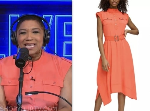 live with kelly and mark, deja vu, coral belted shirt dress