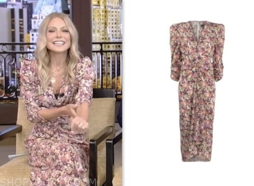 kelly ripa, live with kelly and mark, pink floral dress