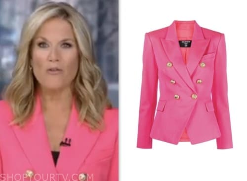 martha maccallum, the story, pink double breasted blazer