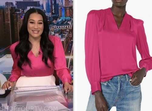 nbc news daily, pink silk blouse, morgan radford