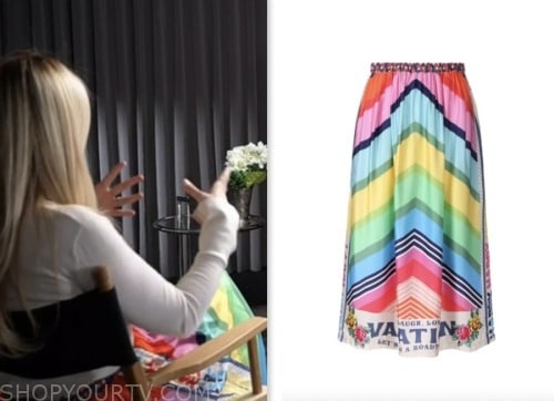the today show, jill martin, multicolor striped skirt