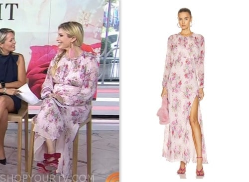 the today show, jill martin, pink floral maxi dress