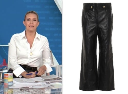 cnn this morning, poppy harlow, black leather pants