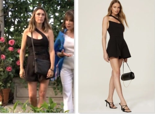 chloe mitchell fisher, elizabeth hendrickson, the young and the restless, black romper