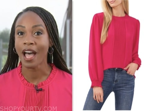 blayne alexander, the today show, pink pintuck blouse
