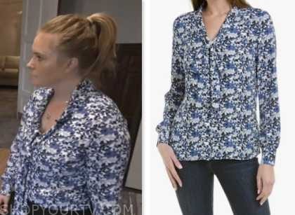 Mary Alice Parks, gma3, good morning america, blue floral blouse