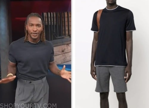scott evans, navy blue t-shirt, access hollywood