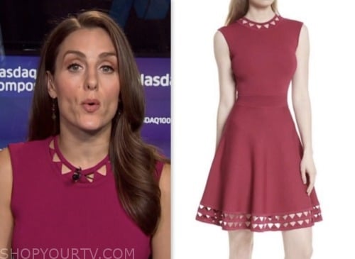 Kristina Partsinevelos, nbc news daily, pink cutout knit dress