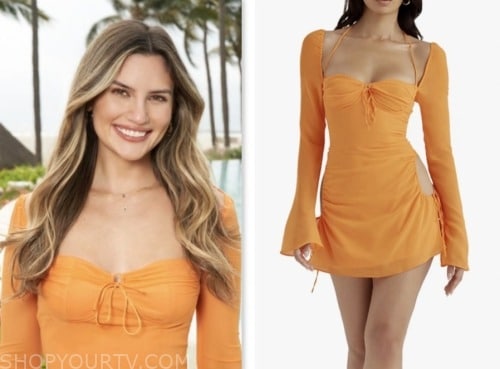 kat izzo, bachelor in paradise, orange dress