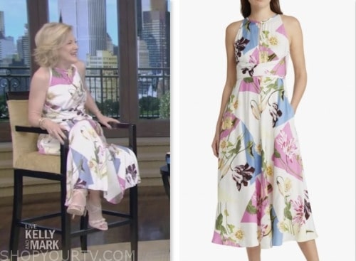 live with kelly and mark, Victoria Clark, floral sleeveless midi dress