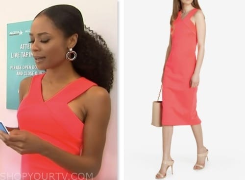 zuri hall, access hollywood, pink sheath dress