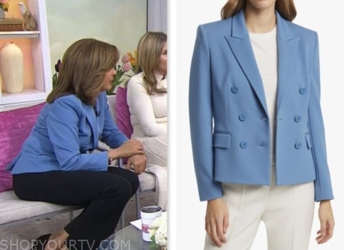 hoda kotb, the today show, hoda and jenna, blue double breasted blazer