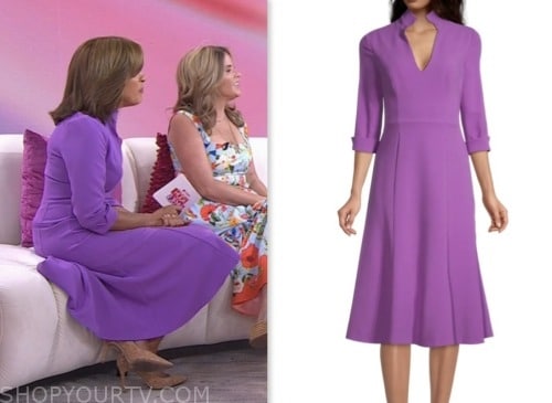 hoda kotb, the today show, hoda and jenna, purple dress