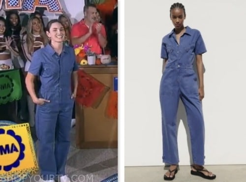 Mika Leon, good morning america, denim jumpsuit