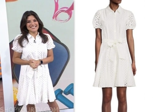 adrianna brach, the today show, white eyelet shirt dress