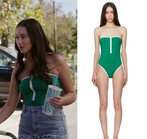 WornOnTV: Belly's green strapless top and denim shorts on The Summer I  Turned Pretty, Lola Tung
