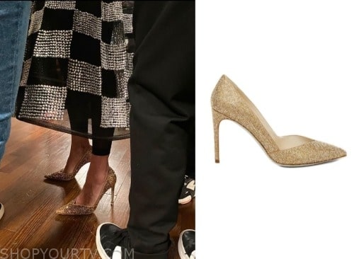 And Just Like That: Season 2 Episode 11 Carrie's Gold Embellished Pumps ...