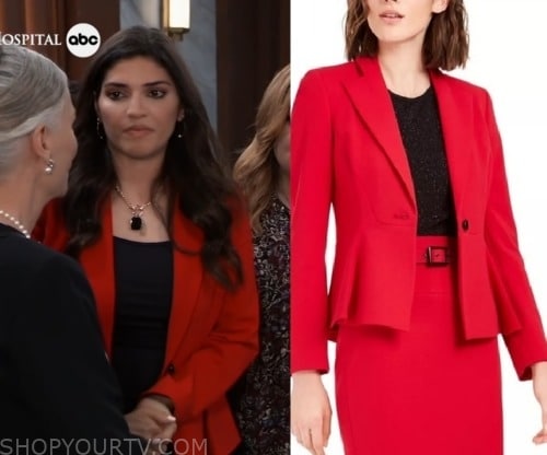 General Hospital: August 2023 Brook Lynn's Red Peplum Blazer | Shop Your TV