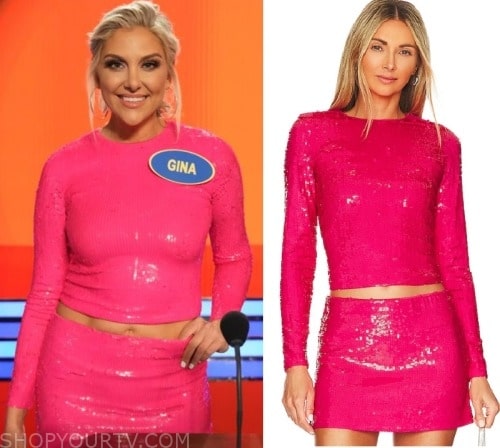 Celebrity Family Feud: Season 10 Episode 5 Gina's Pink Sequin Mini ...