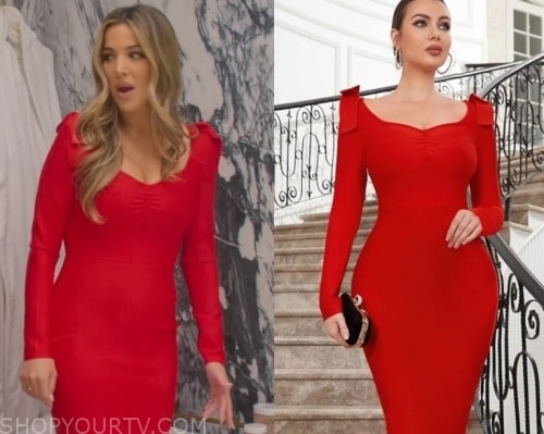 BELLA BARNETT Ruched Bodycon Dress Long Sleeve Wedding Guest Dresses High  Slit Bandage Dress Cocktail Party Dresses