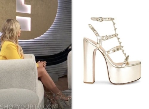 tamra judge, gold studded platform heels, E! news