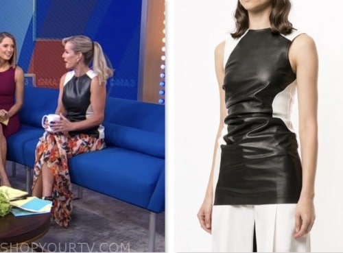 dr. jennifer ashton, gma3, good morning america, black and white leather colorblock top