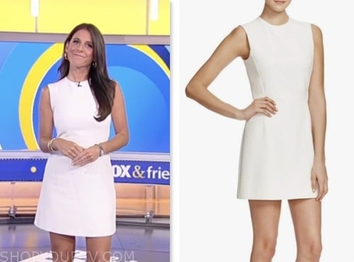 brooke singman, fox and friends, fox news fashion, white sheath dress