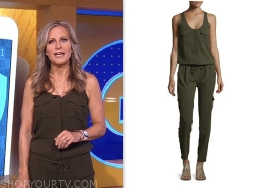 becky worley, good morning america, green drawstring jumpsuit