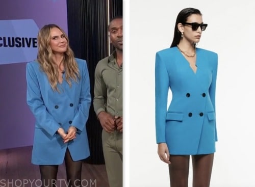 keltie knight, E! news, blue blazer dress