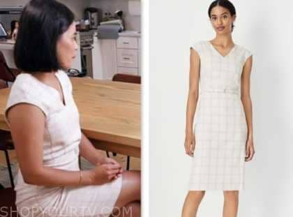 Elenor Mak, the today show, pink plaid belted sheath dress