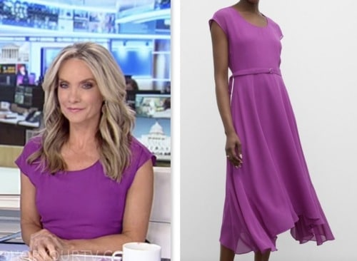 dana perino, purple belted dress, america's newsroom, fox news fashion