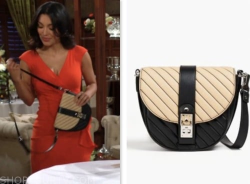 Zuleyka Silver, beige and black bag, audra charles, the young and the restless