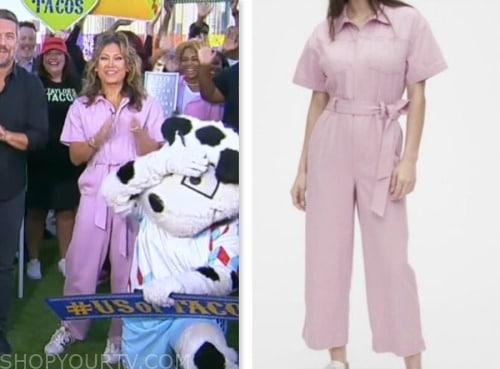 ginger zee, good morning america, pink jumpsuit