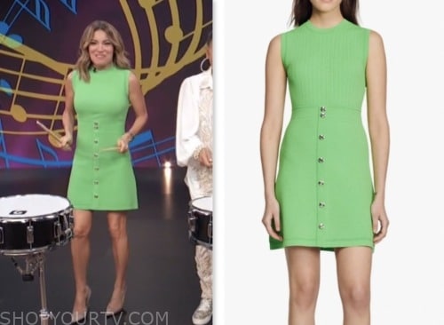 kit hoover, access daily, green ribbed knit dress