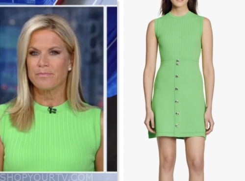 the story, martha maccallum, green ribbed knit dress, fox news fashion
