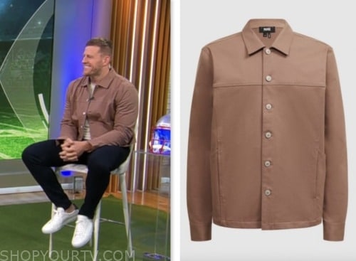 J.J. Watt, cbs mornings, beige shirt jacket