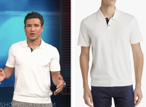 mario lopez, white polo shirt, access hollywood