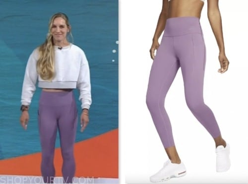 jes woods, the today show, purple leggings