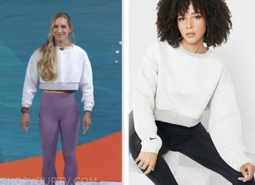 Jes Woods, the today show, grey cropped sweatshirt