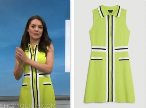 good morning britain, lime yellow zip-front shift dress, laura tobin