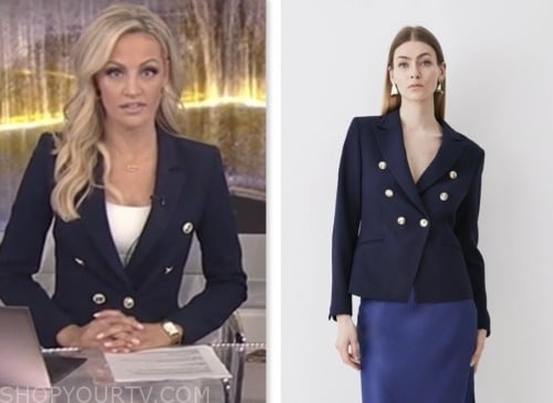 carley shimkus, fox and friends ,fox news fashion, navy blue double breasted blazer