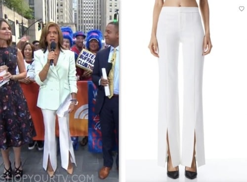 hoda kotb, the today show, white slit front pants, hoda and jenna