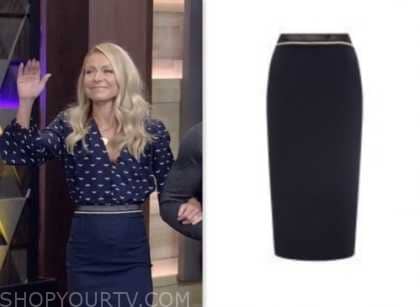 kelly ripa, live with kelly and mark, navy pencil skirt