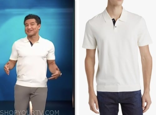 mario lopez, white polo shirt, access hollywood