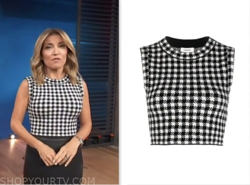 access hollywood, black houndstooth crop top, kit hoover