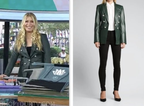 jill martin, the today show, green leather double breasted blazer