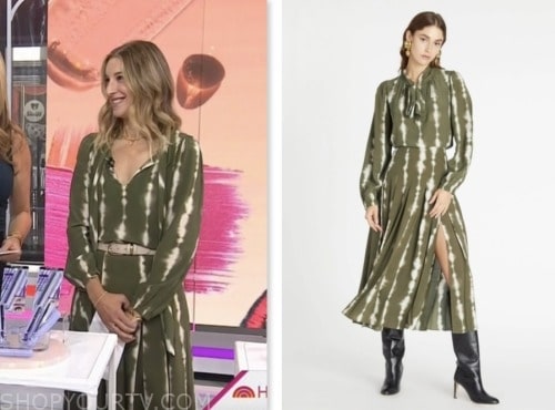 andrea lavinthal, the today show, hoda and jenna, green tie dye top and skirt dress
