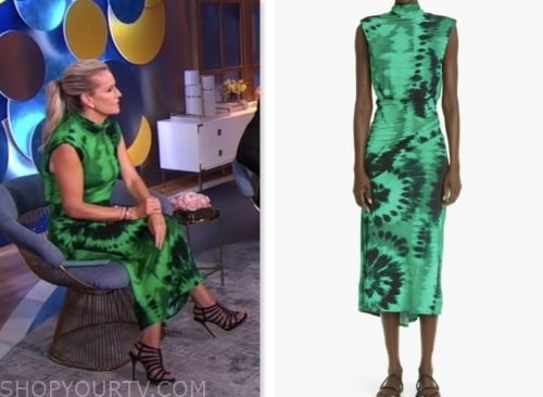 good morning america, gma3, dr. jennifer ashton, green tie dye midi dress