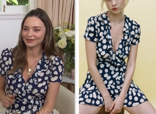 access daily, miranda kerr, blue daisy ruffle dress